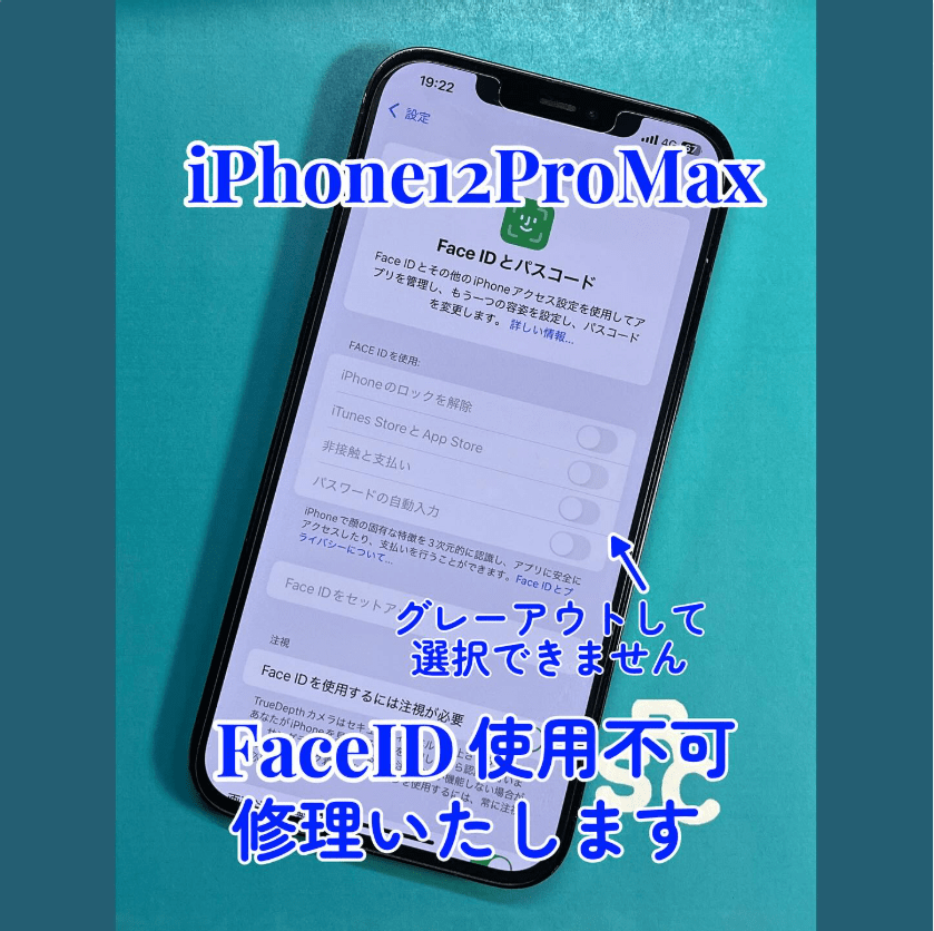 iPhone 12ProMaxのFace IDが認識しなくなった！当店で修理可能です 